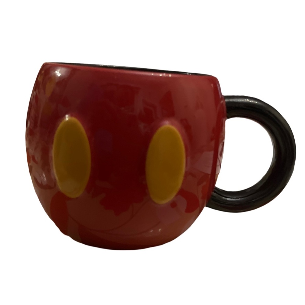 Disney Mickey mouse red outfit & yellow buttons coffee mug